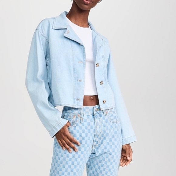 XIRENA Daisey Patch Haven Denim Jacket in Blue Dove New with Tags! - Picture 3 of 10